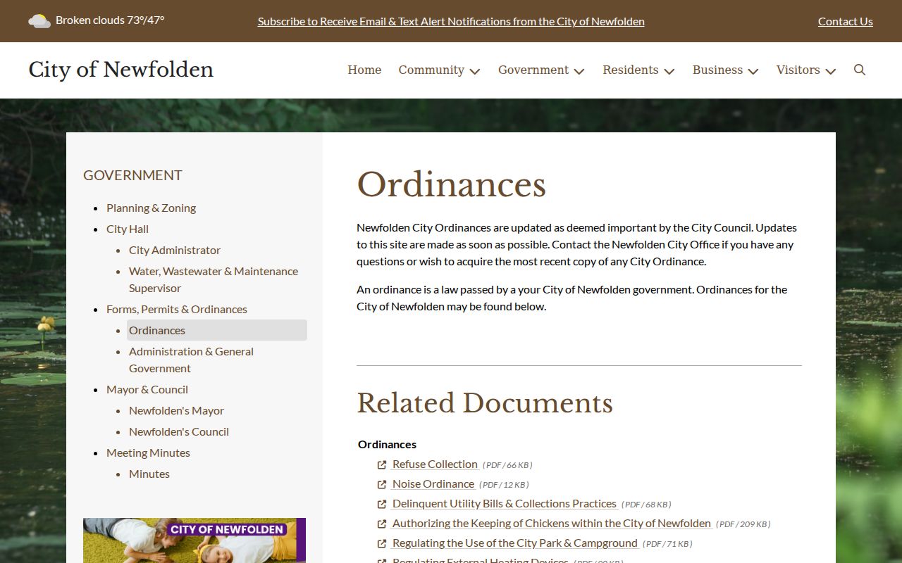 City ordinance index that is not a Marshall County warrant record
