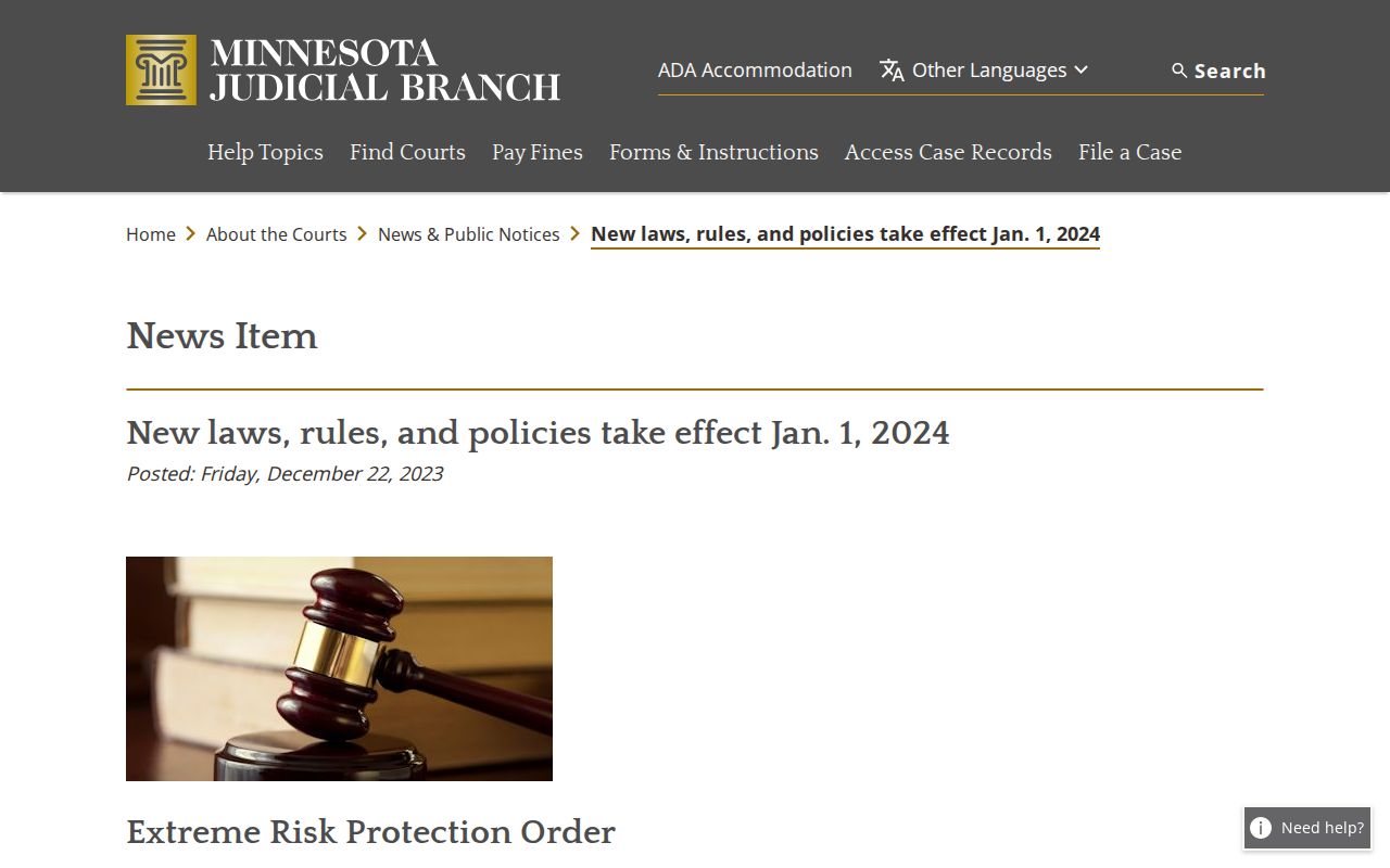 Minnesota warrant reform announcement affecting Marshall County warrant records